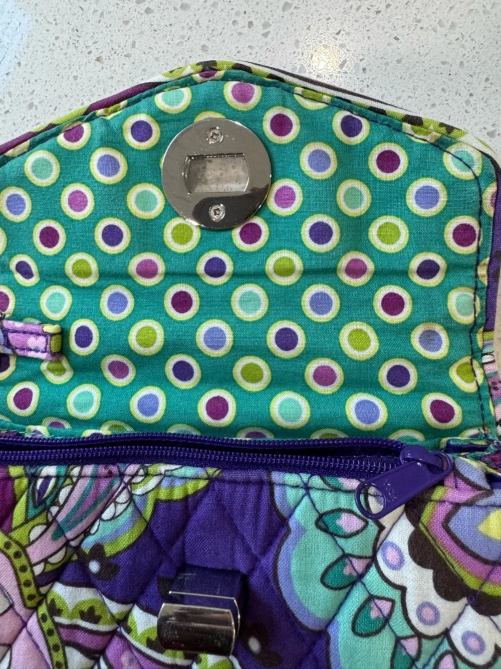 Vera Bradley Your Turn Smartphone Wristlet in the Heather Paisley - Picture 6 of 16